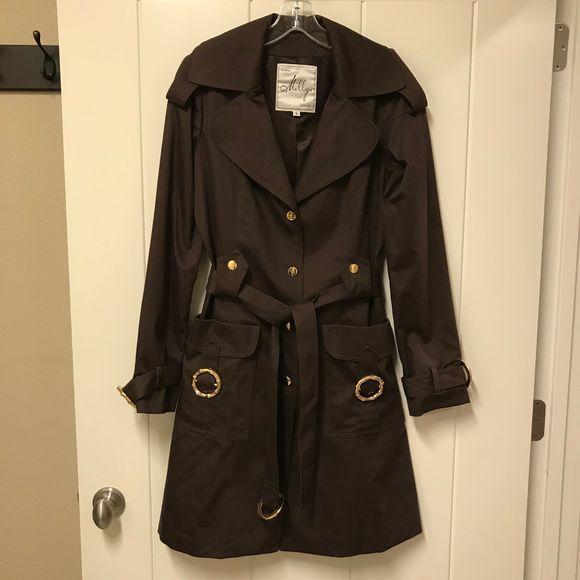 Milly Jackets & Blazers - Milly of NY Stunning Brown Trench Coat Belted 8